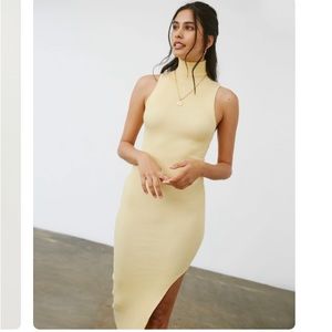 Glassons knit midi dress pastel yellow
